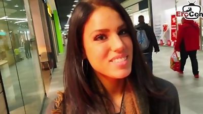 German latina model teen public pick up in shopping center and bareback